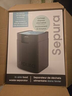 In-Sink Food Waste Separator - Gray with Light Blue Lid